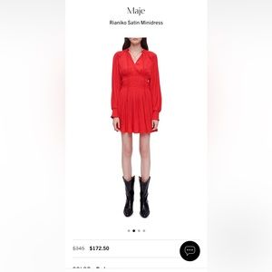 NWT Maje Rianiko red dress, size 40 (L/10)